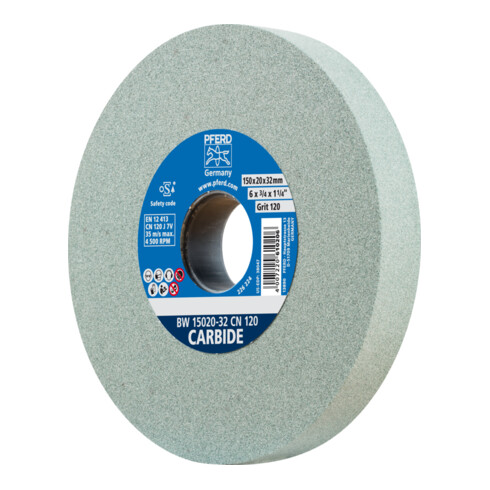 PFERD TOOLS Schleifbockscheibe Ø 150x20mm Bohrung-Ø 32 mm SiC120 für harte Materialien z.B. Hartmetall