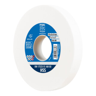 PFERD TOOLS Schleifbockscheibe Ø 175x25 mm Bohrung-Ø 51 mm A80 zum Schärfen von HSS-Bohrern
