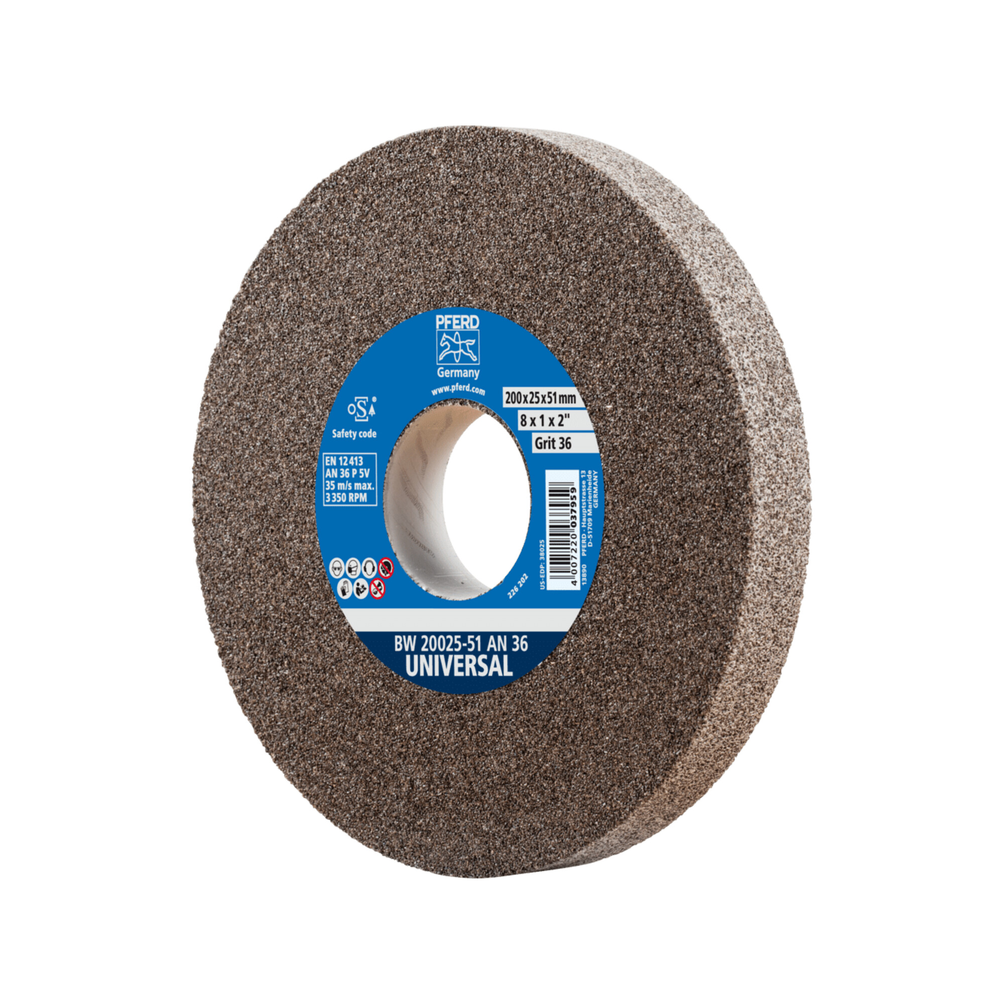PFERD TOOLS Schleifbockscheibe Ø 200x25 mm Bohrung-Ø 51 mm A36 für universelle Schleifaufgaben