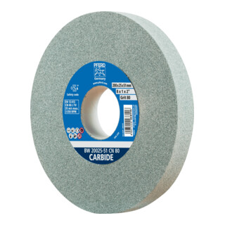 PFERD TOOLS Schleifbockscheibe Ø 200x25 mm Bohrung-Ø 51 mm SiC80 für harte Materialien z.B. Hartmetall