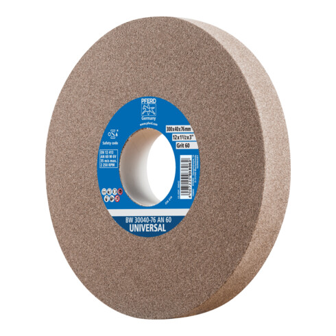 PFERD TOOLS Schleifbockscheibe Ø 300x40mm Bohrung-Ø 76 mm A60 für universelle Schleifaufgaben
