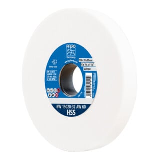 PFERD TOOLS Schleifbockscheibe Ø 150x20mm Bohrung-Ø 32 mm A60 zum Schärfen von HSS-Bohrern