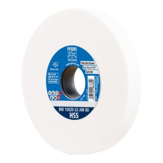 PFERD TOOLS Schleifbockscheibe Ø 150x20mm Bohrung-Ø 32 mm A80 zum Schärfen von HSS-Bohrern