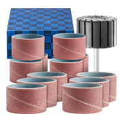 PFERD TOOLS Schleifhülsen-Set 13-tlg. Korund Ø 45x30mm A40,60,80,150 mit Halter Schaft-Ø 6 mm