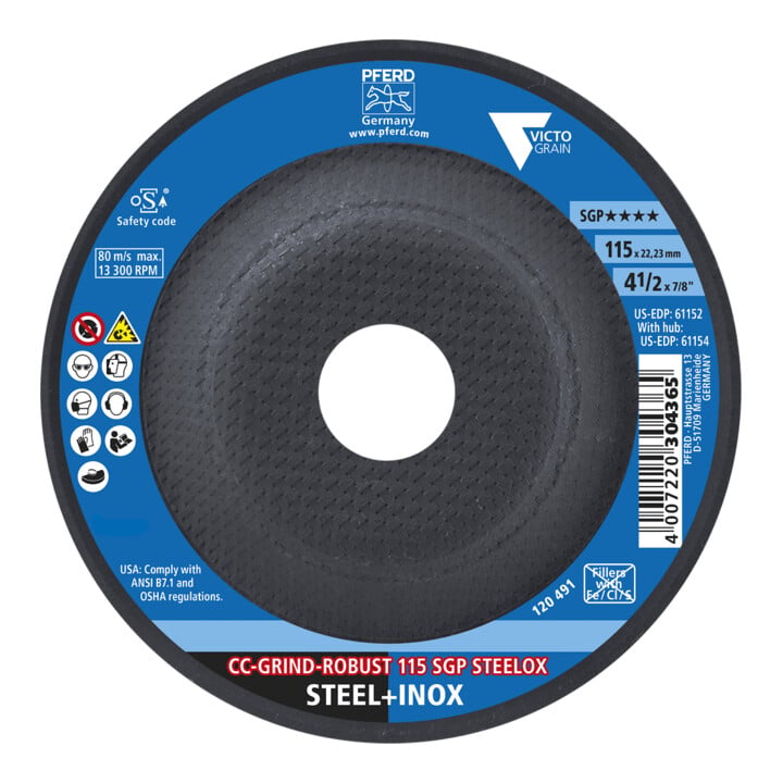 PFERD TOOLS Schleifscheibe CC-GRIND ROBUST 115 SGP STEELOX