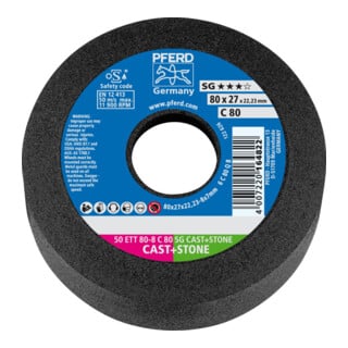 PFERD TOOLS Schleiftopf ETT 80x8x22,23 mm Leistungslinie SG CAST+STONE für Guss/Stein