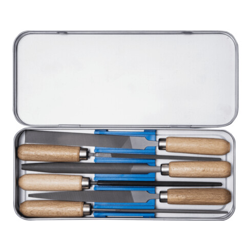 PFERD TOOLS Schlüsselfeilen-Set mit Holzheft 6-tlg. 100mm Hieb 2 für filigrane Feilarbeiten (265 K)