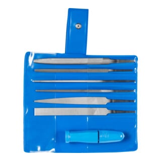 PFERD TOOLS Schlüsselfeilen-Set mit Schnellspannheft 7-tlg. 100mm Hieb 2 für filigrane Feilarbeiten