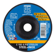 PFERD TOOLS Schruppscheibe E 100x6,3x16 mm Universallinie PSF STEELOX für Stahl/Edelstahl