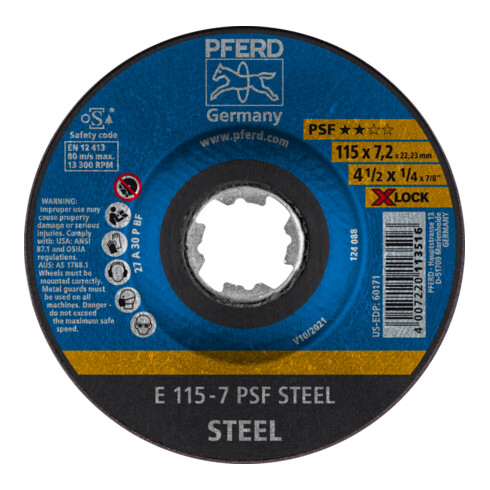 PFERD Schruppscheibe E 115-7 PSF STEEL/X-LOCK