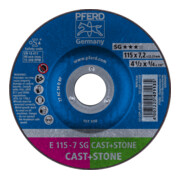 PFERD TOOLS Schruppscheibe E 115x7,2x22,23 mm Leistungslinie SG CAST+STONE für Guss/Stein