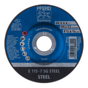 PFERD TOOLS Schruppscheibe E 115x7,2x22,23 mm Leistungslinie SG STEEL für Stahl