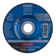 PFERD TOOLS Schruppscheibe E 125x4,1x22,23 mm CERAMIC Leistungslinie SG STEELOX für Stahl/Edelstahl