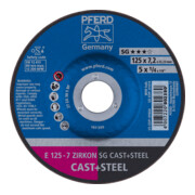 PFERD TOOLS Schruppscheibe E 125x7,2x22,23 mm ZIRKON Leistungslinie SG CAST+STEEL für Guss/Stahl