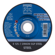 PFERD TOOLS Schruppscheibe E 125x7,2x22,23 mm ZIRKON Speziallinie SGP STEEL für Stahl