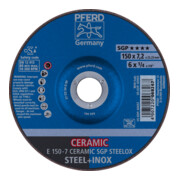 PFERD TOOLS Schruppscheibe E 150x7,2x22,23 mm CERAMIC Leistungslinie SGP STEELOX für Stahl/Edelstahl