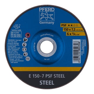 PFERD TOOLS Schruppscheibe E  Universallinie PSF STEEL für Stahl