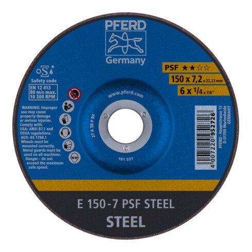 PFERD TOOLS Schruppscheibe E Universallinie PSF STEEL für Stahl