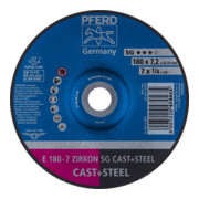 PFERD TOOLS Schruppscheibe E 180x7,2x22,23 mm ZIRKON Leistungslinie SG CAST+STEEL für Guss/Stahl
