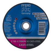 PFERD TOOLS Schruppscheibe E 180x8,3x22,23 mm ZIRKON Leistungslinie SG CAST+STEEL für Guss/Stahl