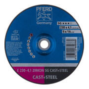 PFERD TOOLS Schruppscheibe E 230x4,1x22,23 mm ZIRKON Leistungslinie SG CAST+STEEL für Guss/Stahl