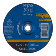 PFERD TOOLS Schruppscheibe E 230x7,2x22,23 mm Universallinie PSF STEELOX für Stahl/Edelstahl