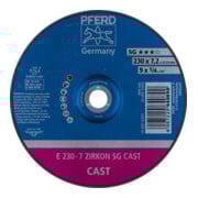 PFERD TOOLS Schruppscheibe E 230x7,2x22,23 mm ZIRKON Speziallinie SG CAST für Guss