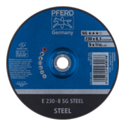 PFERD TOOLS Schruppscheibe E 230x8,3x22,23 mm Leistungslinie SG STEEL für Stahl