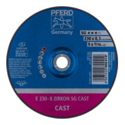 PFERD TOOLS Schruppscheibe E 230x8,3x22,23 mm ZIRKON Speziallinie SGP CAST für Guss