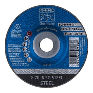 PFERD TOOLS Schruppscheibe E 70x6,3x10mm Leistungslinie SG STEEL für Stahl