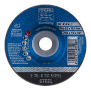 PFERD TOOLS Schruppscheibe E 70x6,3x10mm Leistungslinie SG STEEL für Stahl