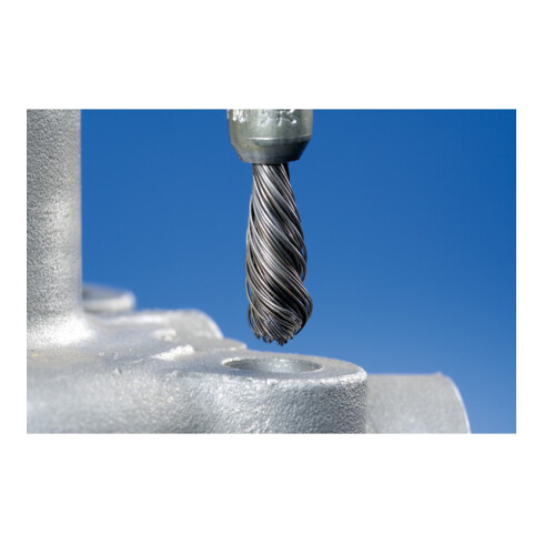 PFERD TOOLS SINGLETWIST Pinselbürste gezopft PBGS Ø10mm Schaft-Ø6 mm Stahl-Draht-Ø0,35