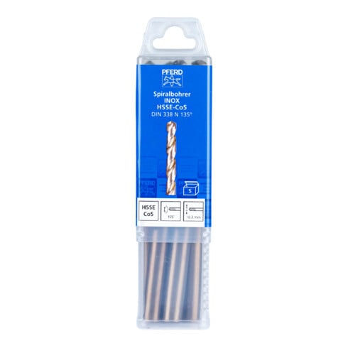 PFERD TOOLS Spiralbohrer INOX Ø 10,2 mm HSS-E Co5 N DIN 338 135° für zähe und harte Werkstoffe