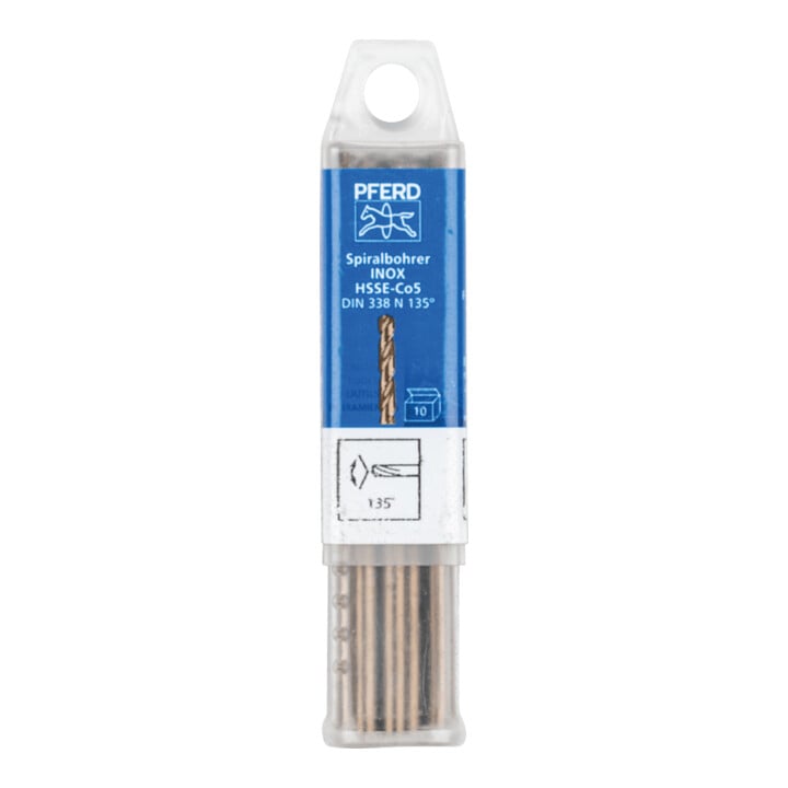 PFERD TOOLS Spiralbohrer INOX Ø 3,6 mm HSS-E Co5 N DIN 338 135° für zähe und harte Werkstoffe