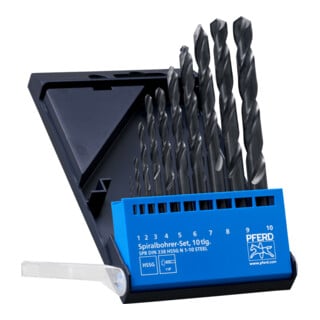 PFERD TOOLS Spiralbohrer-Set 10-tlg. STEEL HSSG N DIN 338 universal
