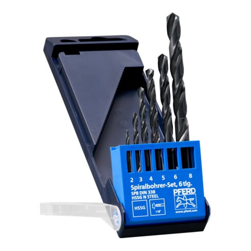 PFERD TOOLS Spiralbohrer-Set 6-tlg. STEEL HSSG N DIN 338 universal
