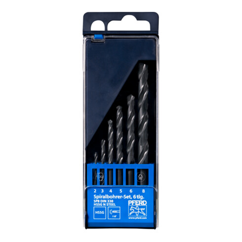 PFERD TOOLS Spiralbohrer-Set 6-tlg. STEEL HSSG N DIN 338 universal