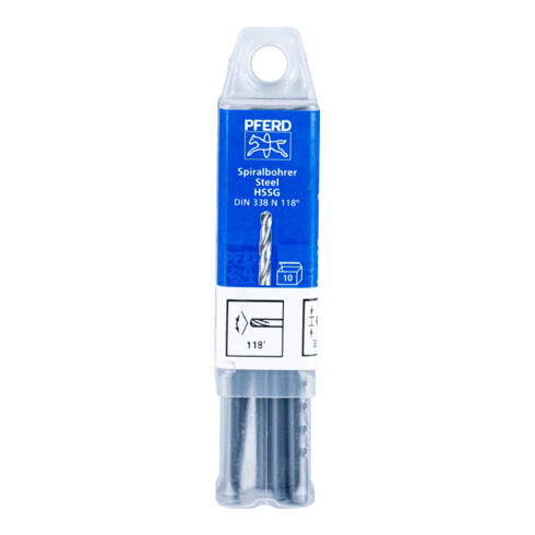 PFERD TOOLS Spiralbohrer STEEL Ø 3,4 mm HSS-G N DIN 338 118° universal