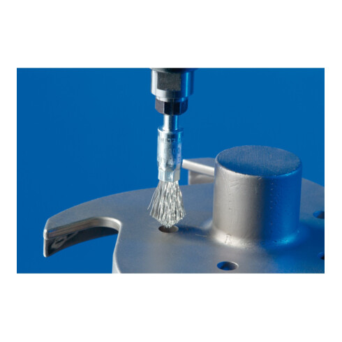 PFERD TOOLS spitze Pinselbürste ungezopft PBUS Ø10mm Schaft-Ø6 mm Edelstahl-Draht-Ø0,30