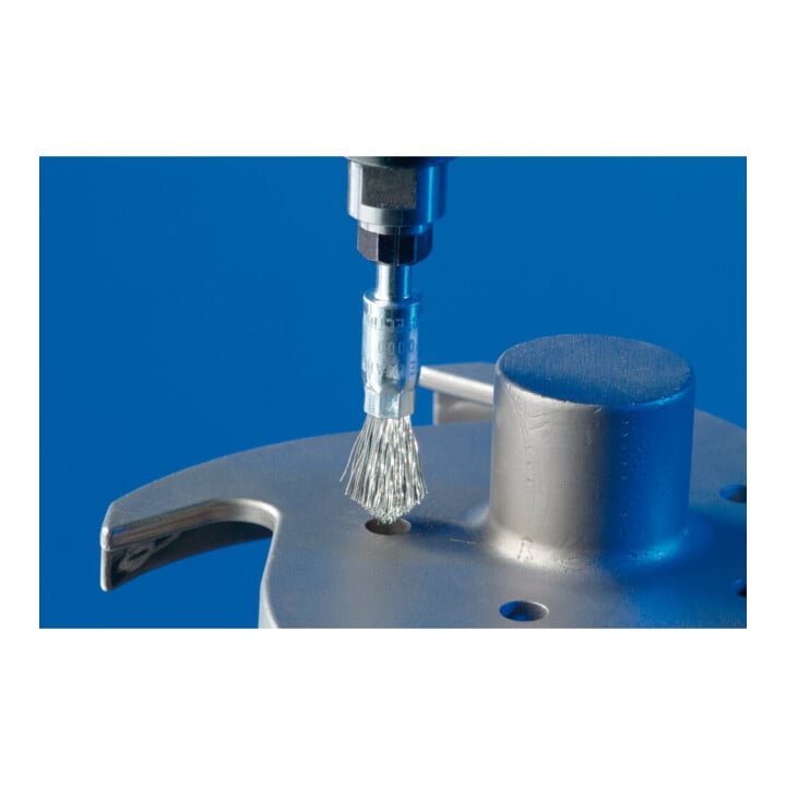 PFERD TOOLS spitze Pinselbürste ungezopft PBUS Ø10mm Schaft-Ø6 mm Edelstahl-Draht-Ø0,30