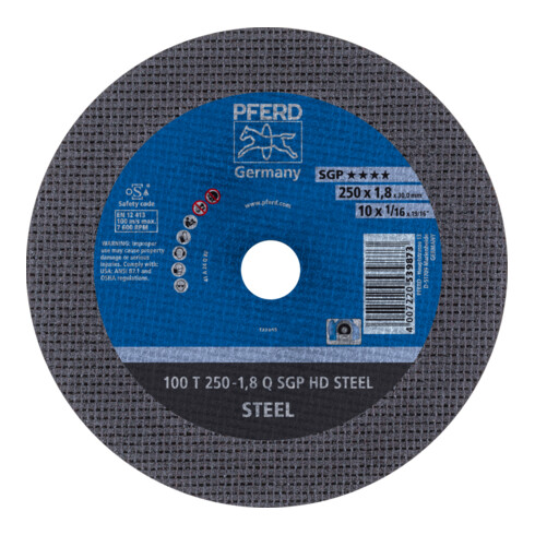 PFERD TOOLS Stationäre Trennscheibe T 250x1,8x30mm "mittelhart" HD STEEL für Stahl 100m/s