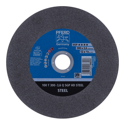 PFERD TOOLS Stationäre Trennscheibe T 300x3,6x40mm "mittelhart" HD STEEL für Stahl 100m/s