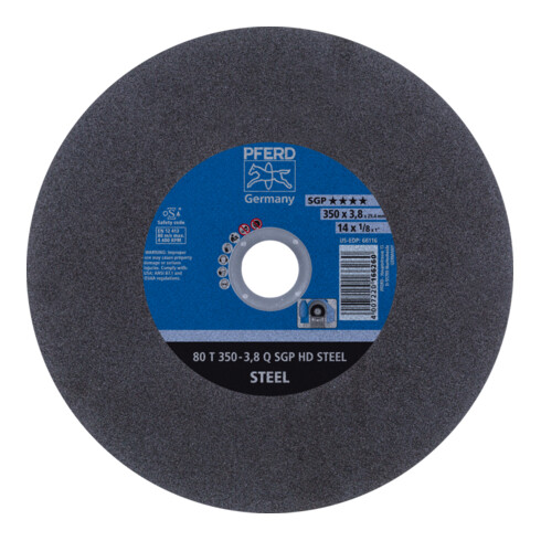 PFERD TOOLS Stationäre Trennscheibe T 350x3,8x25,4 mm "mittelhart" HD STEEL für Stahl 80m/s