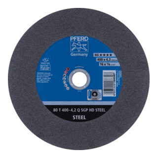 PFERD TOOLS Stationäre Trennscheibe T 400x4,2x40mm "mittelhart" HD STEEL für Stahl 80m/s