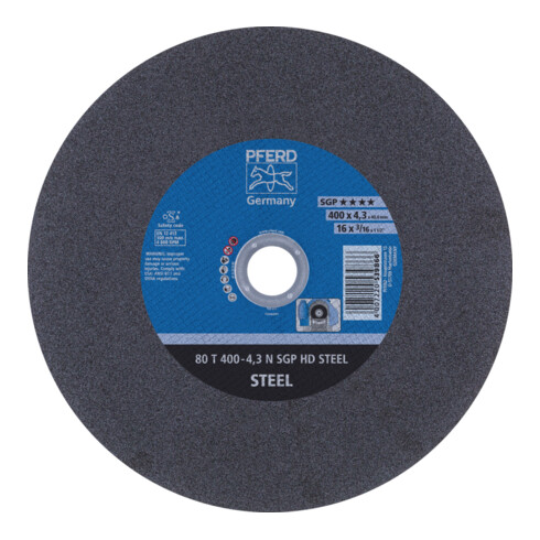 PFERD TOOLS Stationäre Trennscheibe T 400x4,3x40mm "weich" HD STEEL für Stahl 100m/s