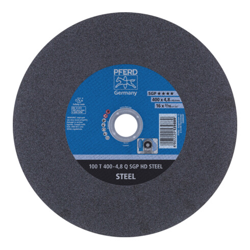 PFERD TOOLS Stationäre Trennscheibe T 400x4,8x40mm "mittelhart" HD STEEL für Stahl 100m/s