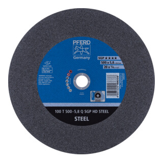 PFERD TOOLS Stationäre Trennscheibe T 500x5,8x40mm "weich" HD STEEL für Stahl 100m/s