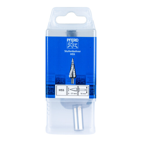 PFERD TOOLS Stufenbohrer HSS 12 Bohrstufen Ø 6-37 mm 3-Flächenschaft-Ø 10mm