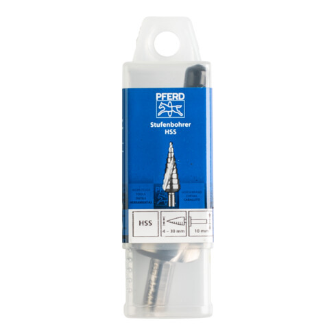 PFERD TOOLS Stufenbohrer HSS 14 Bohrstufen Ø 4-30mm 3-Flächenschaft-Ø 10mm