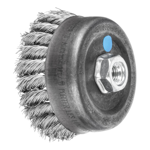 PFERD TOOLS Topfbürste gezopft TBG Ø 100mm M14 Edelstahl-Draht-Ø 0,50mm Winkelschleifer